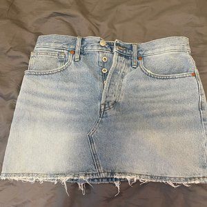 Madewell Denim High Waist Straight Mini Skirt